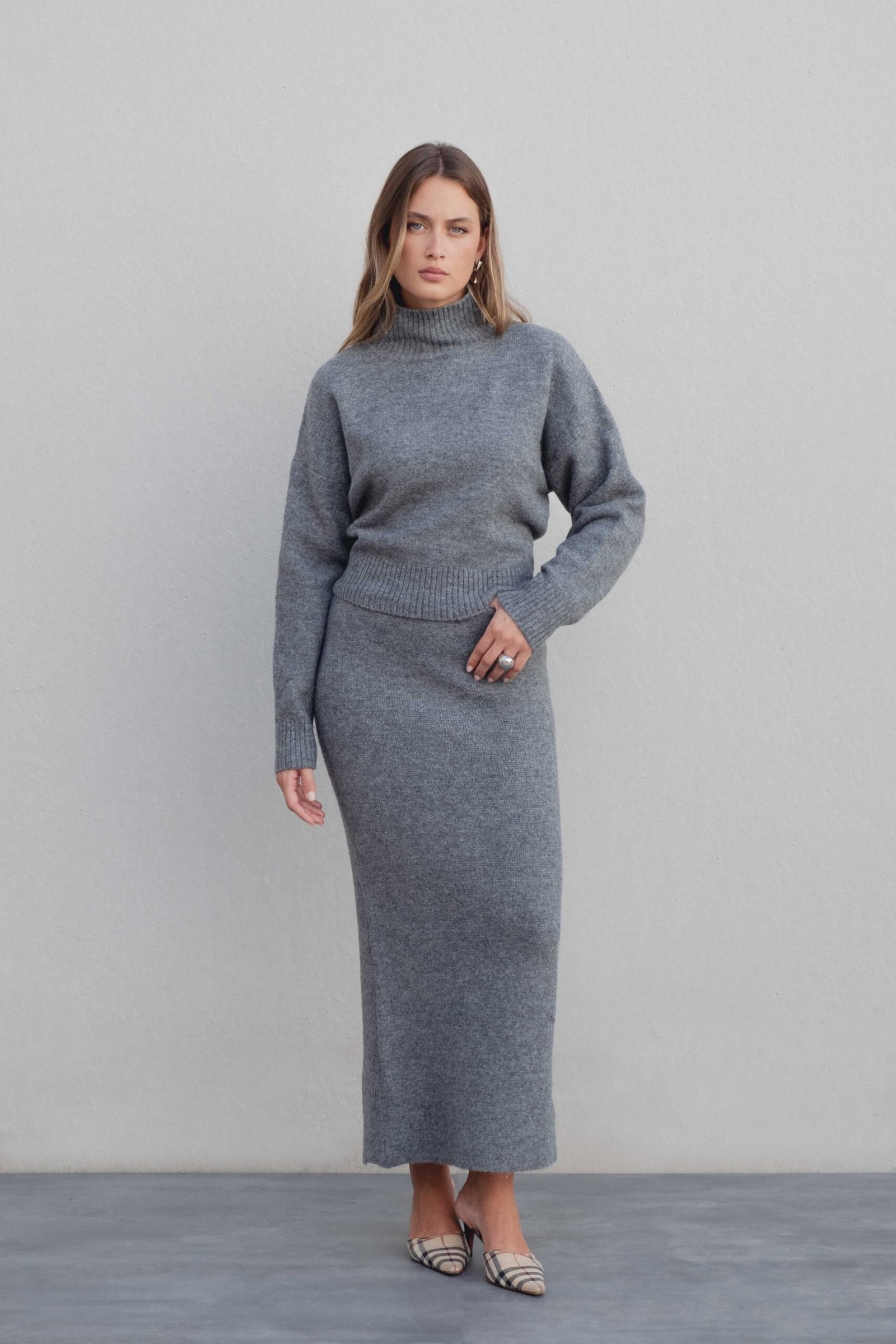 Jersey oversize cuello subido - Gris - Imagen 2