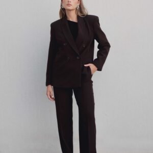 Blazer marrón cruzada oversize