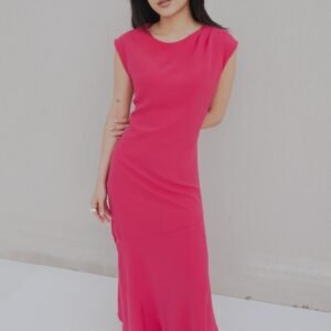 Vestido midi asimétrico - Rojo