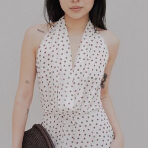 Vestido midi estampado - Crudo