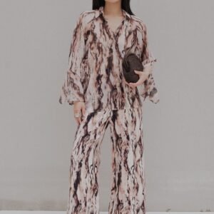 Pantalón culotte rosa estampado