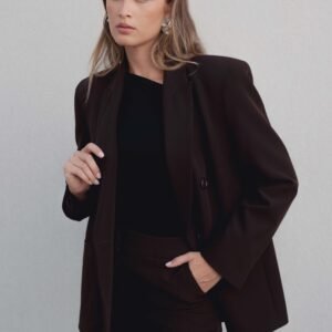 Blazer marrón cruzada oversize