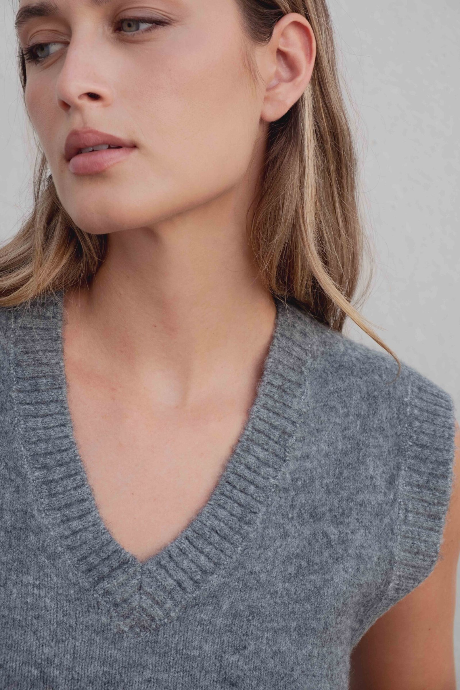 Chaleco punto - Gris - Imagen 3