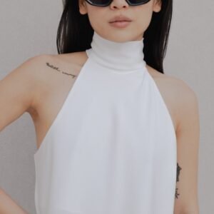Top halter asimétrico - Crudo