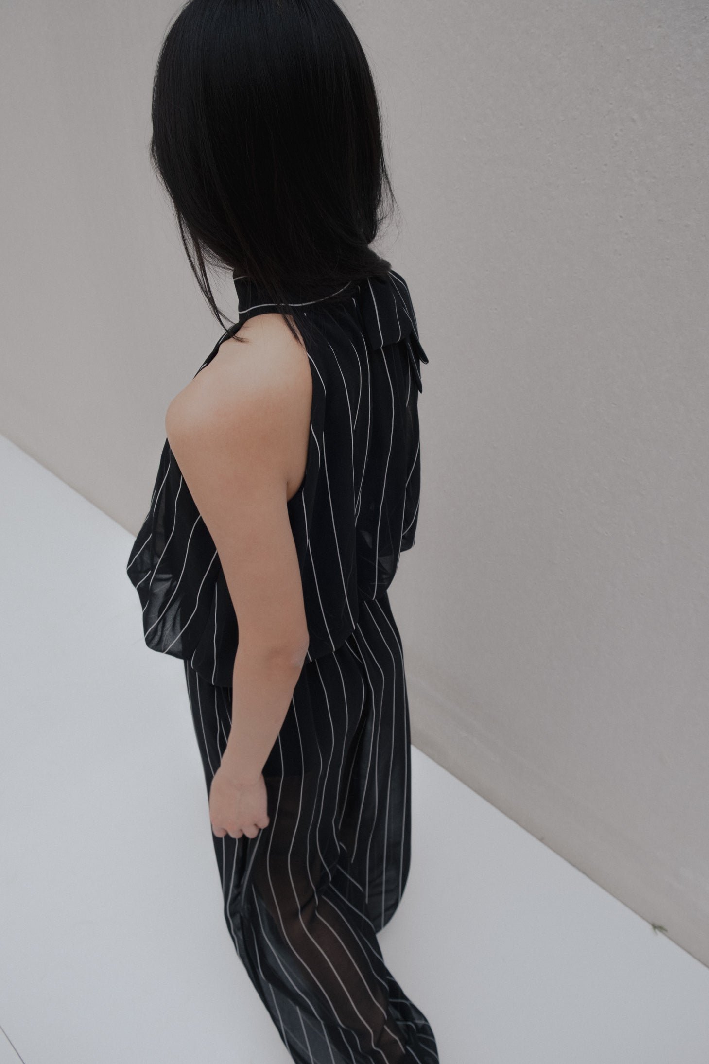 Pantalón bombacho rayas - Negro - Imagen 4