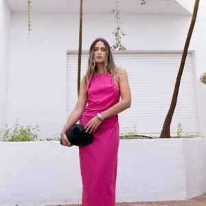Vestido lino - Rosa