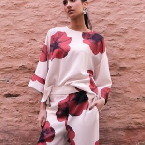 Blusa estampada color beige