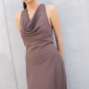 Vestido midi - Marrón
