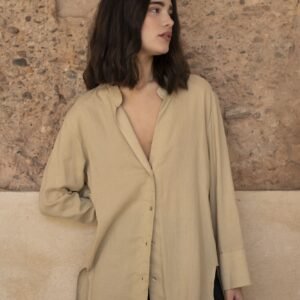 Camisa lino beige