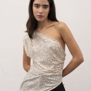 Top asimétrico - Beige