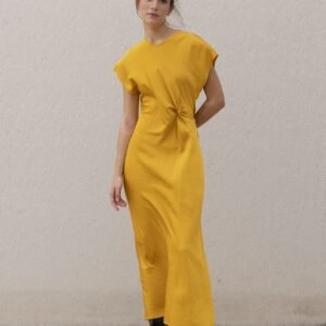 Vestido satinado amarillo