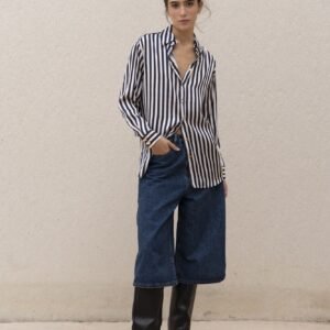 Camisa estampada rayas marino