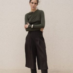 Body drapeado color verde