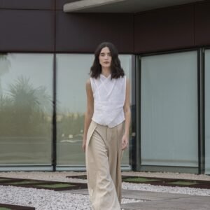 Cuerpo cruzado lino - Crudo