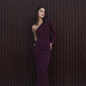 Vestido midi asimétrico