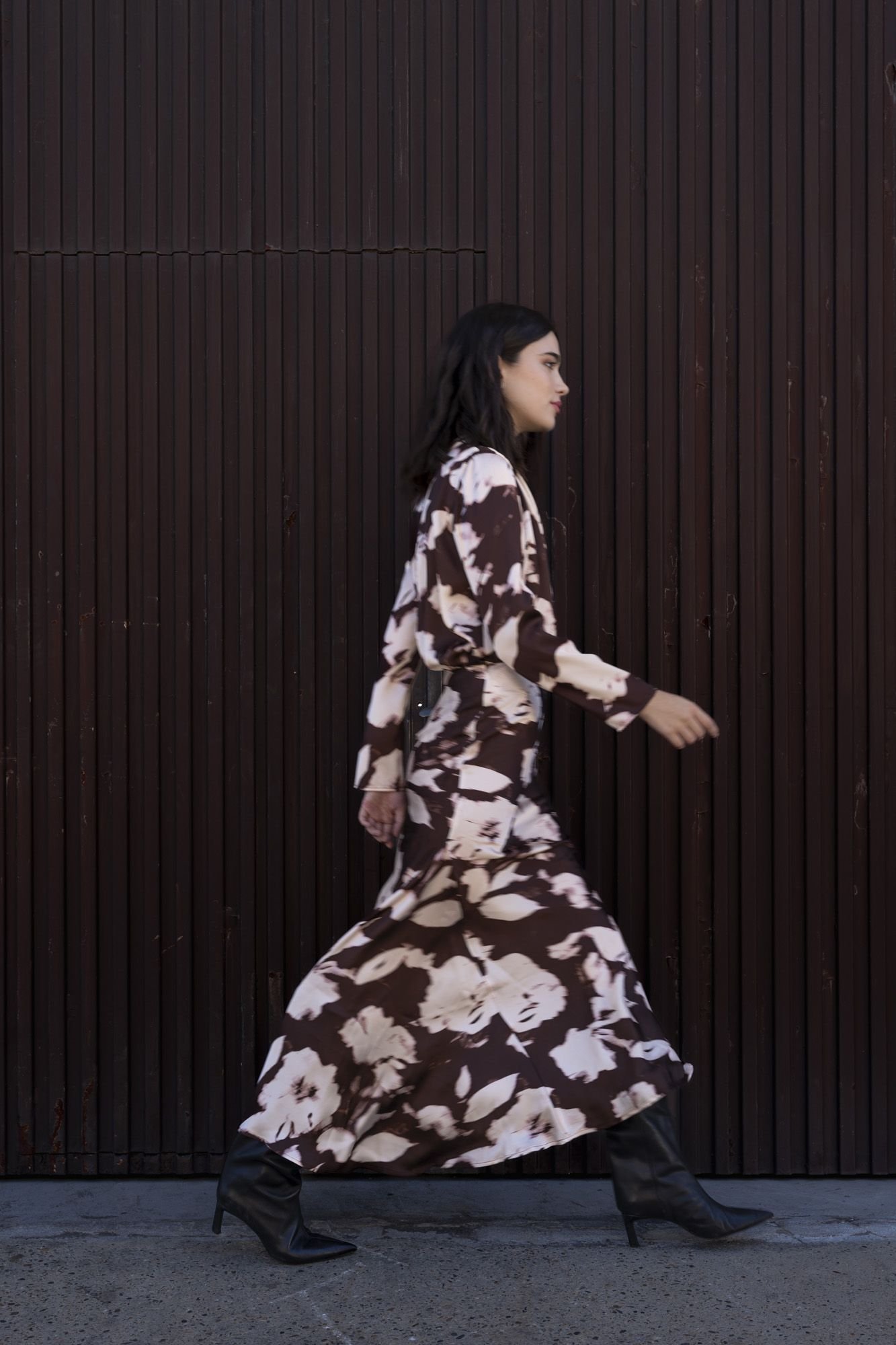 Falda larga estampada - Marrón - Imagen 3
