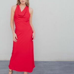 Vestido rojo aplique espalda