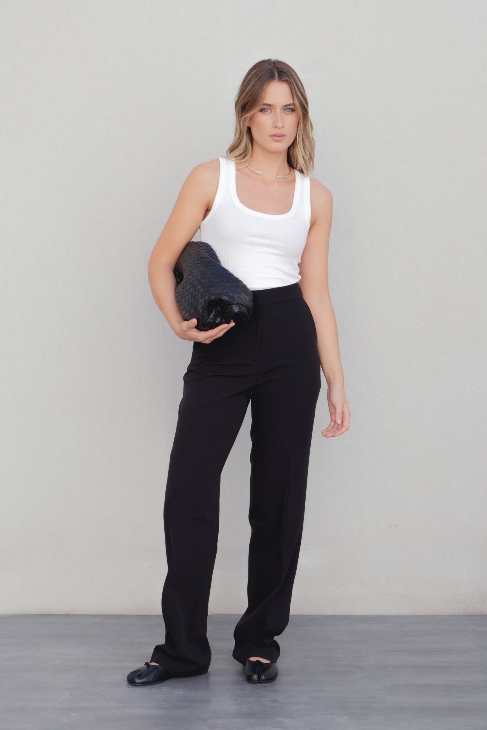Pantalón basic recto - Negro