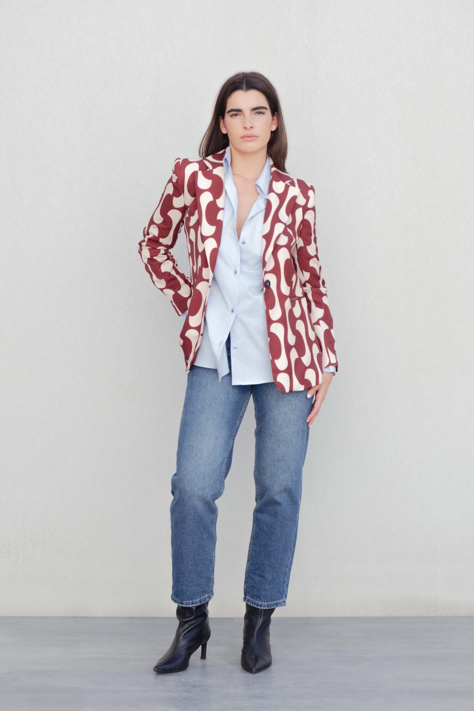Blazer estampada - Burdeos