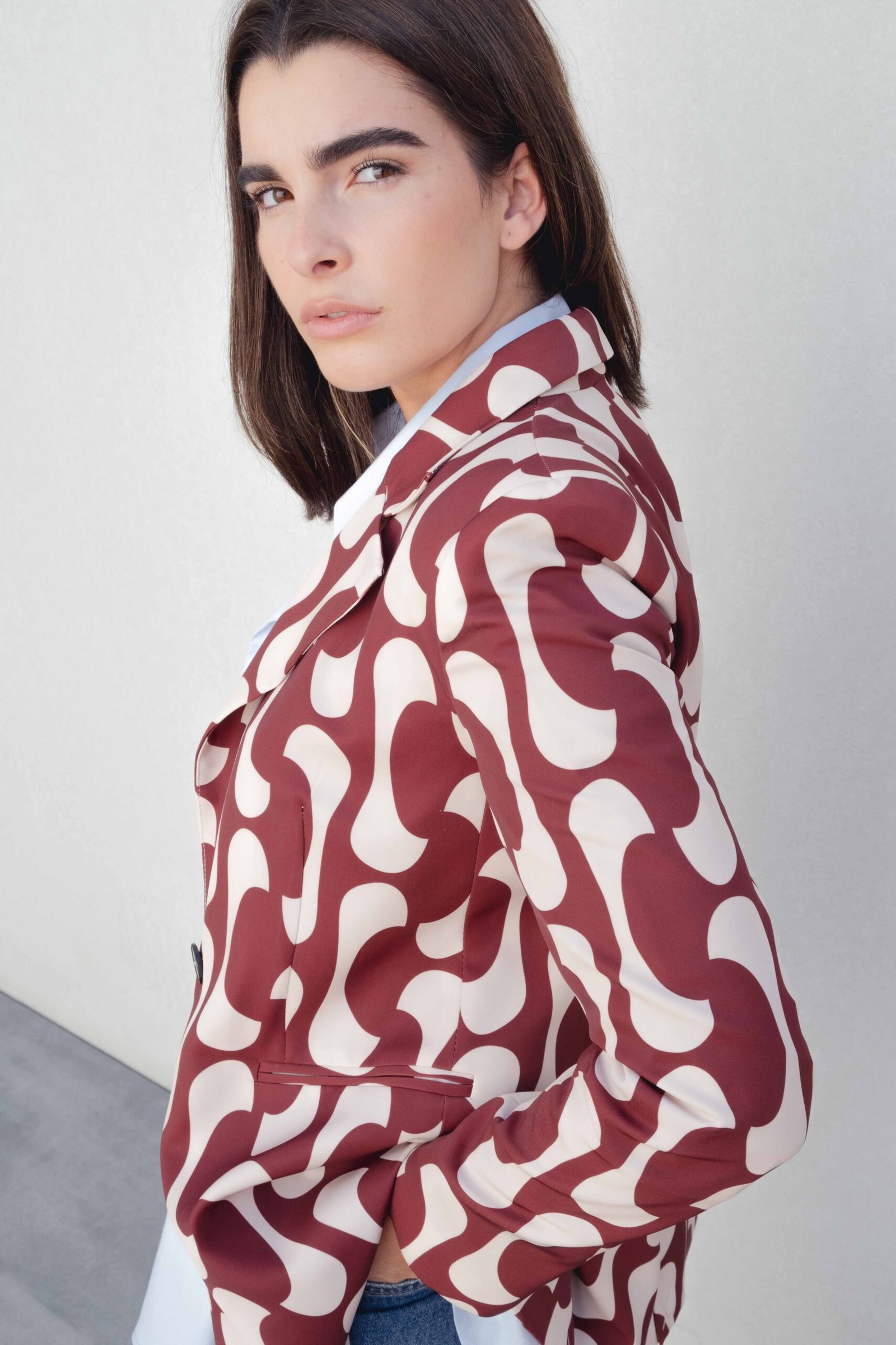 Blazer estampada - Burdeos - Imagen 3