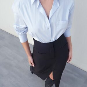 Falda midi abertura - Negro