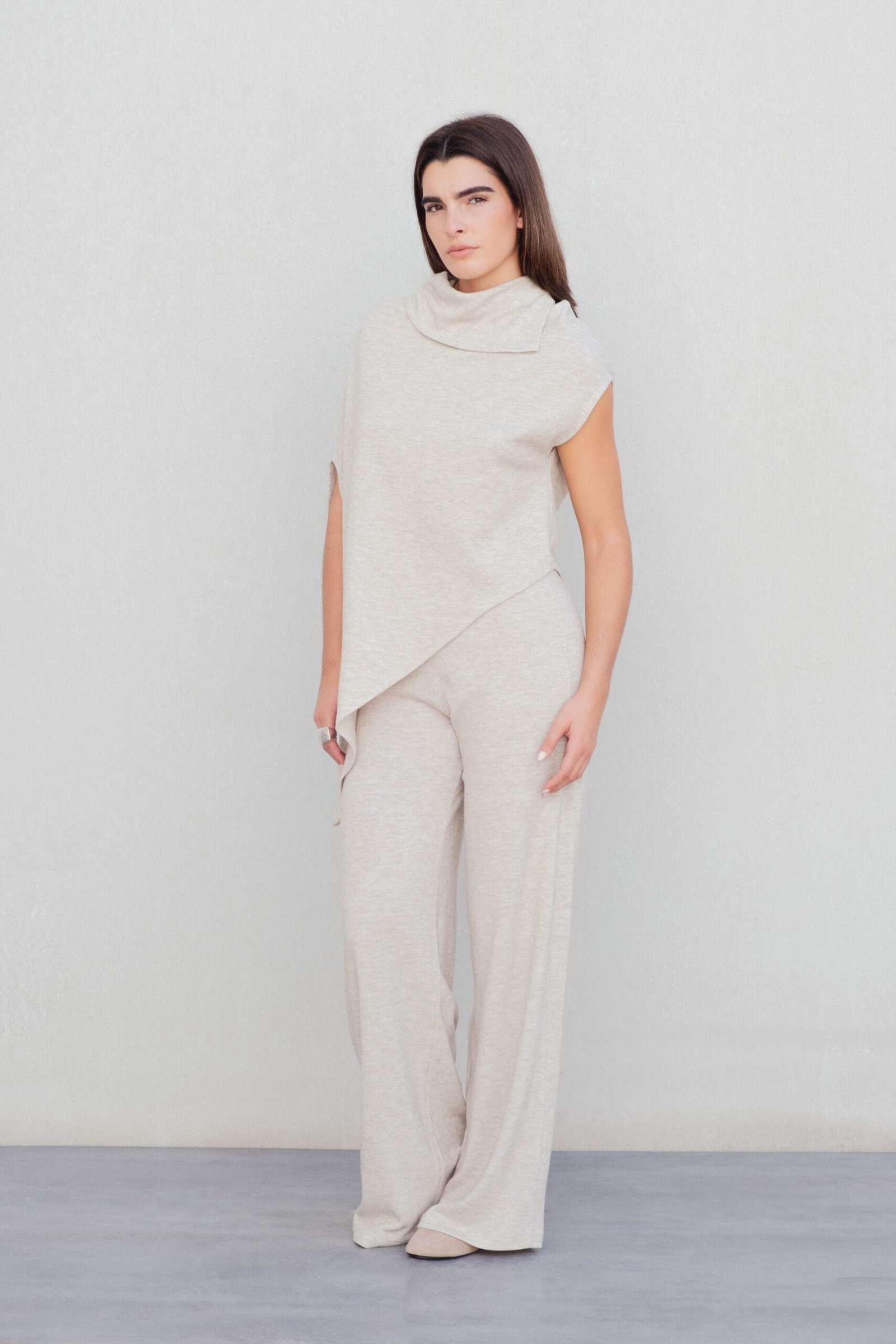 Jersey efecto capa - Beige - Imagen 2