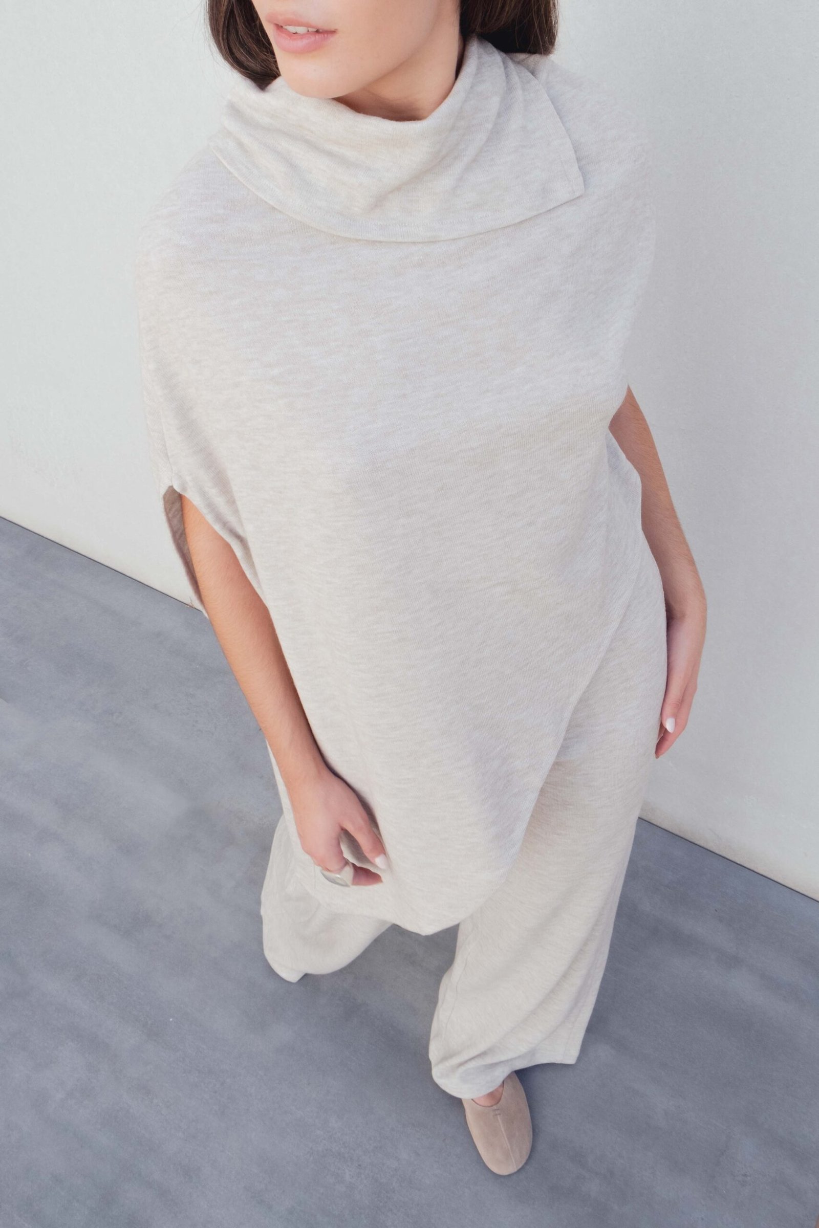 Jersey efecto capa - Beige