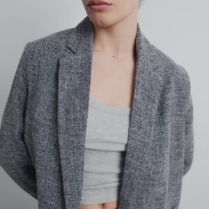 Blazer estructura cruzada cropped