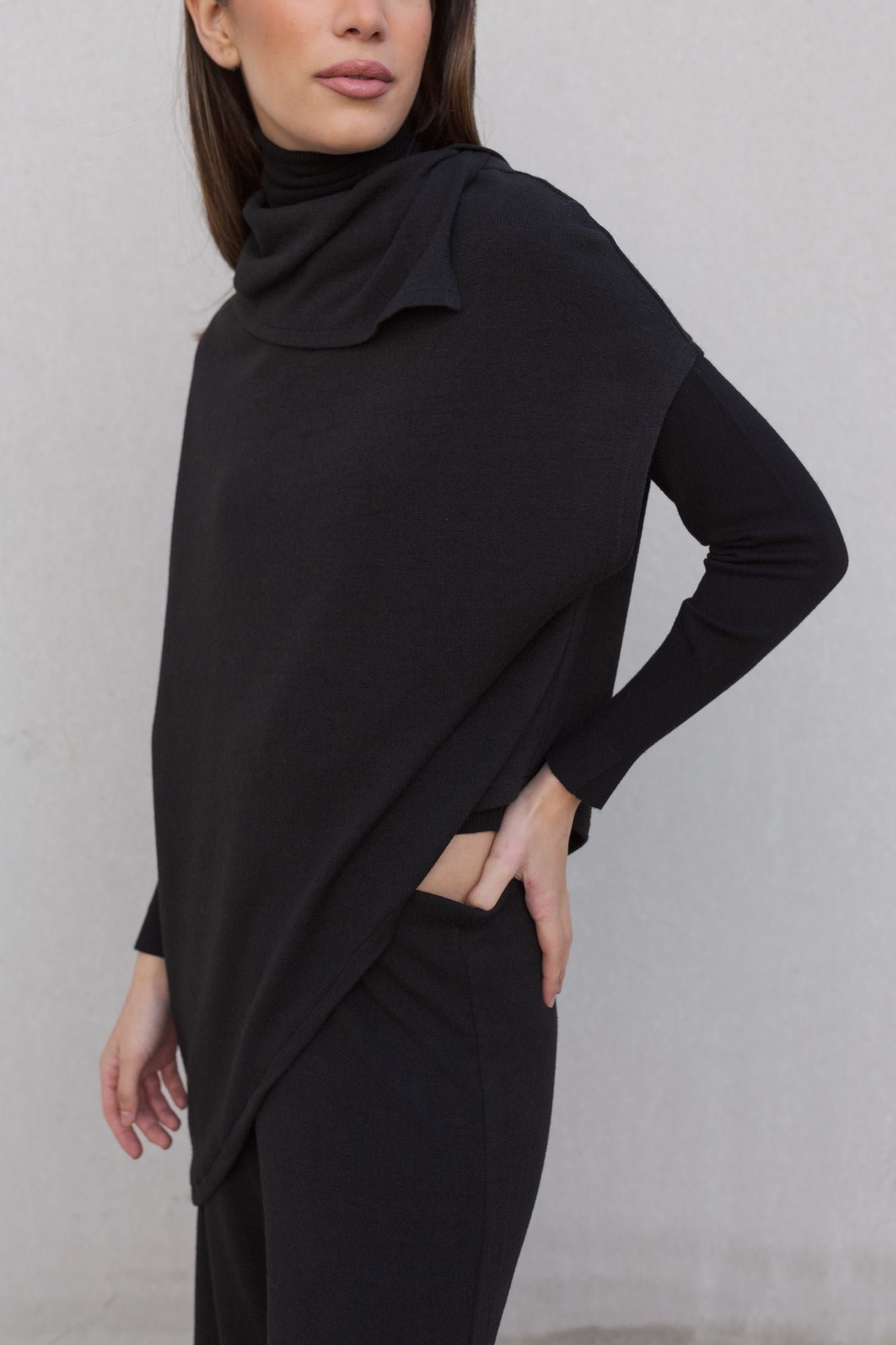 Jersey efecto capa - Negro - Imagen 4