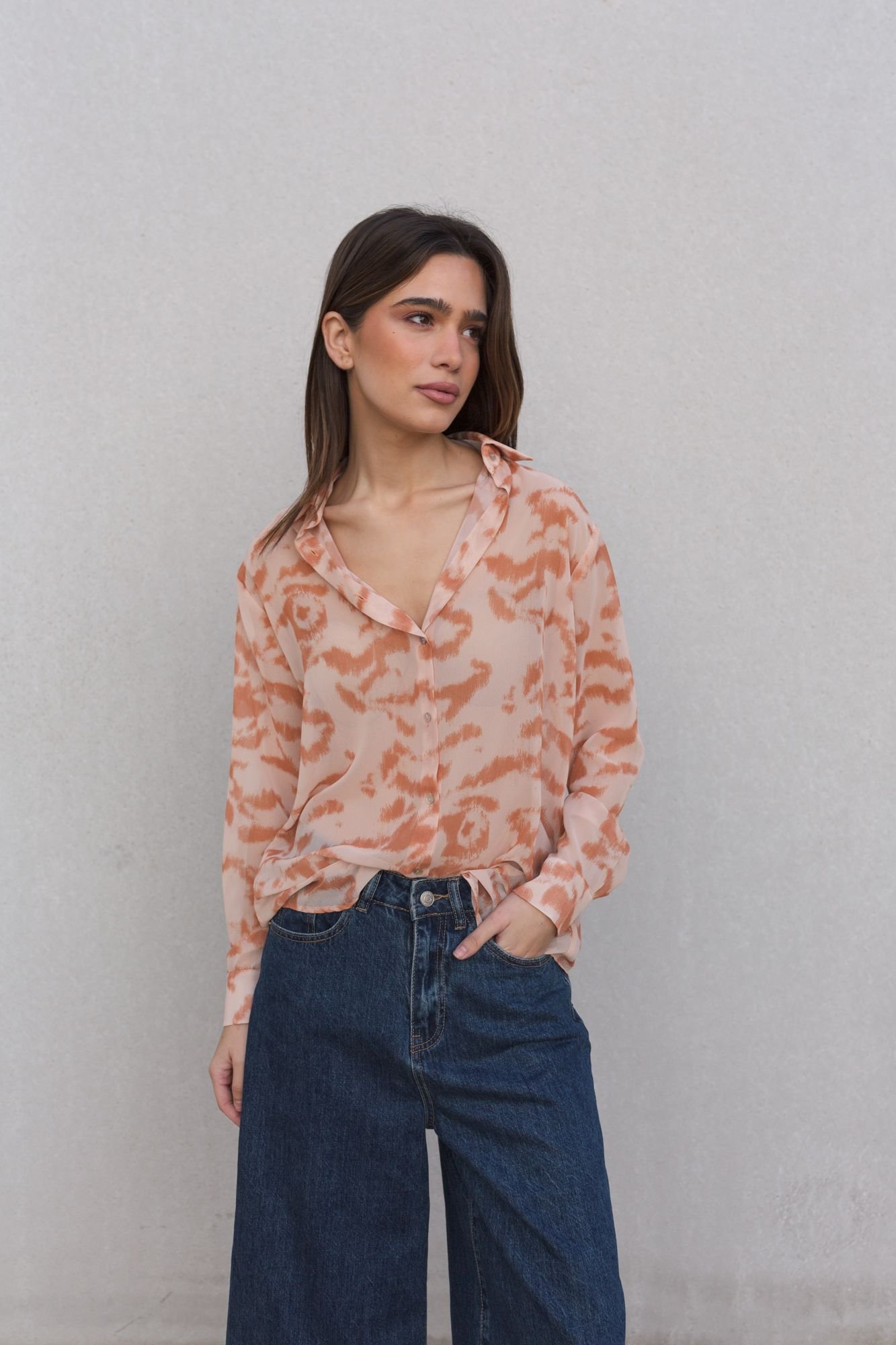 Camisa estampada coral - Imagen 3