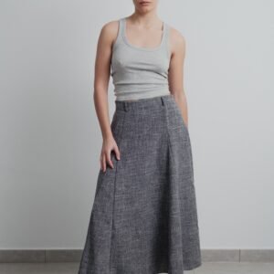 Falda midi estructura - Negro