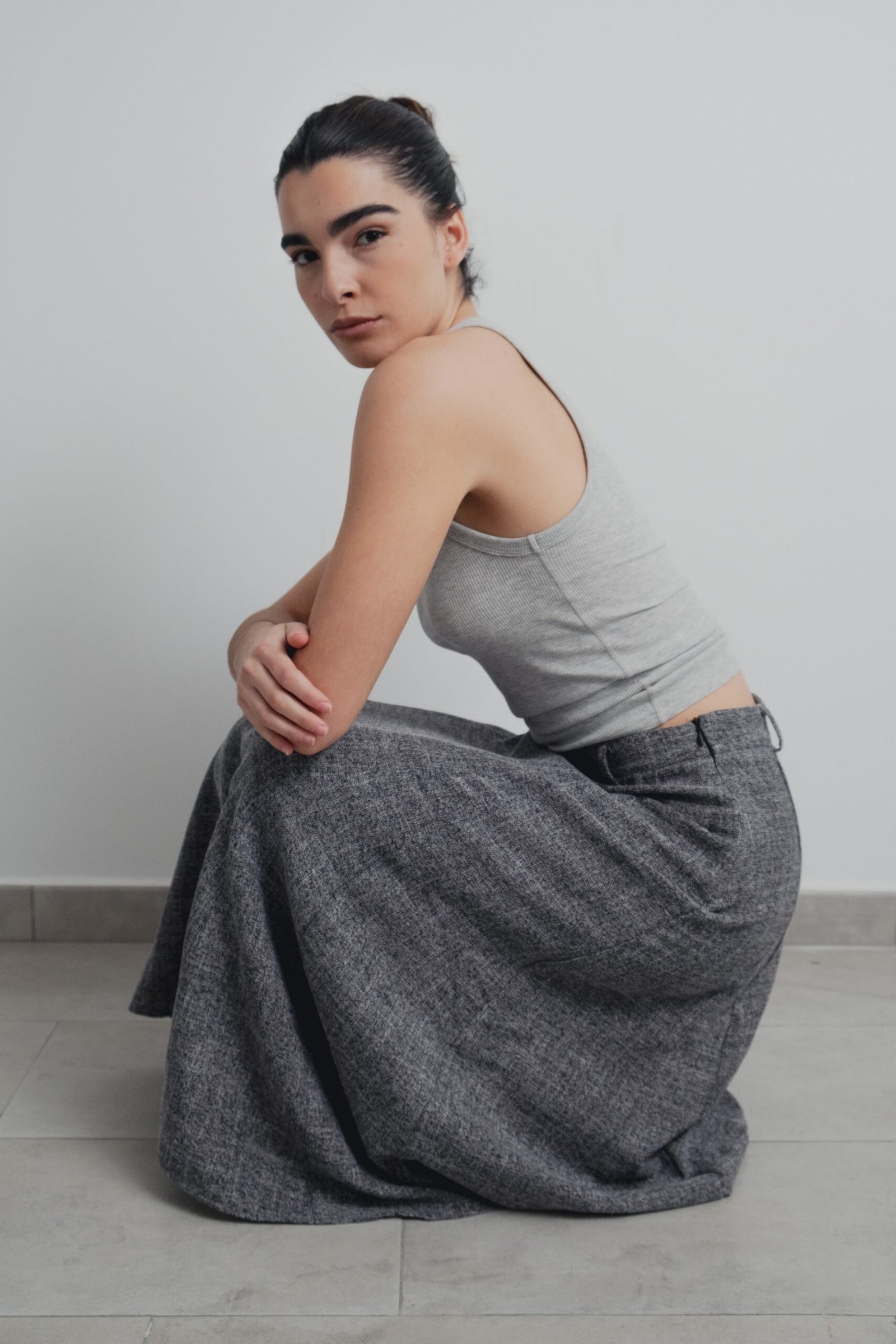 Falda midi estructura - Negro - Imagen 4