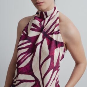 Cuerpo halter estampado - Burdeos