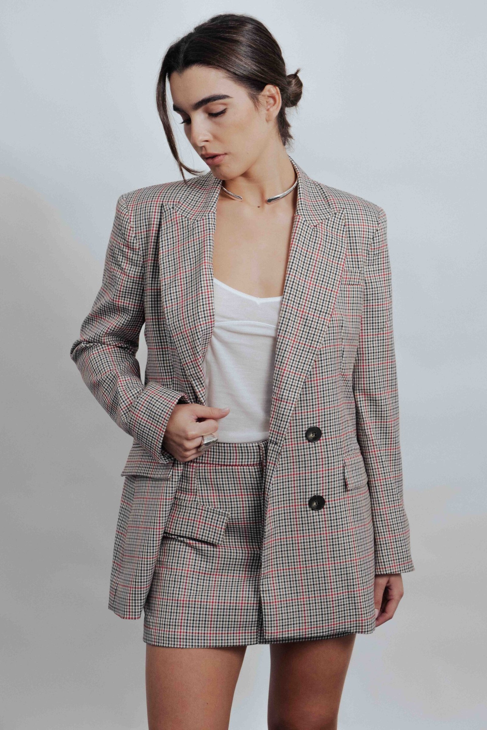 Blazer marrón cruzada botones - Imagen 2