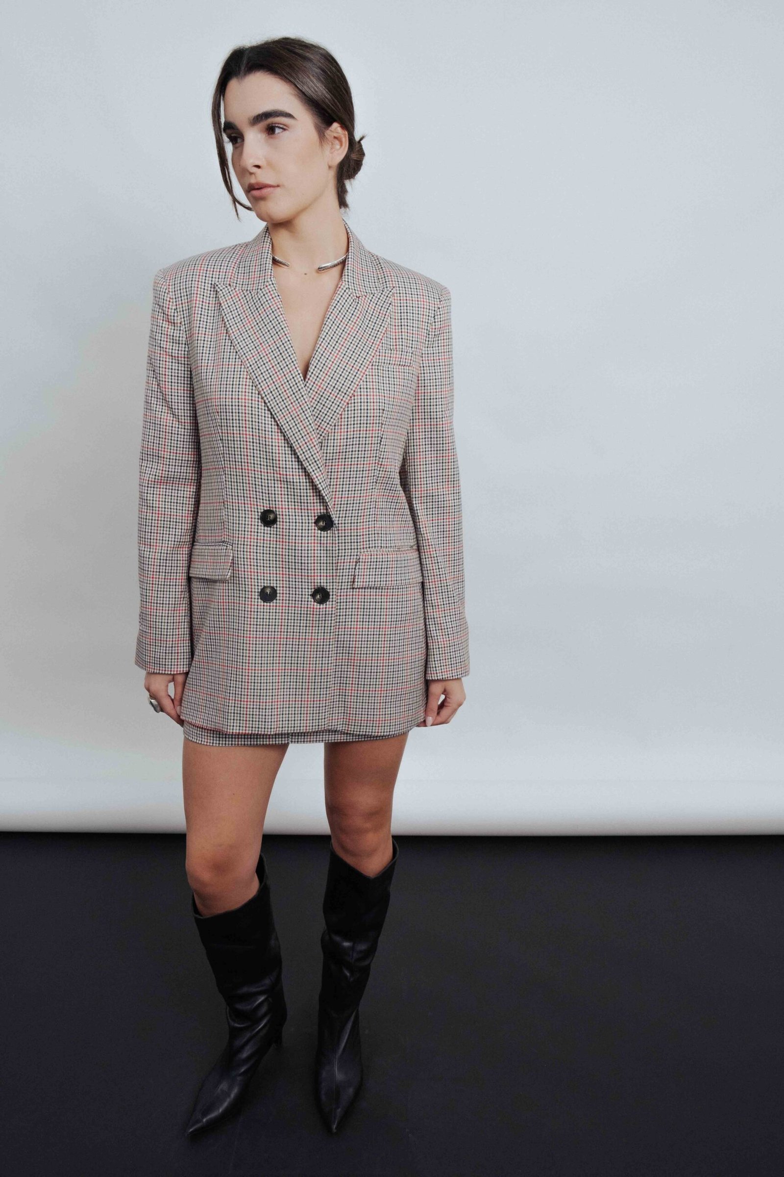 Blazer marrón cruzada botones