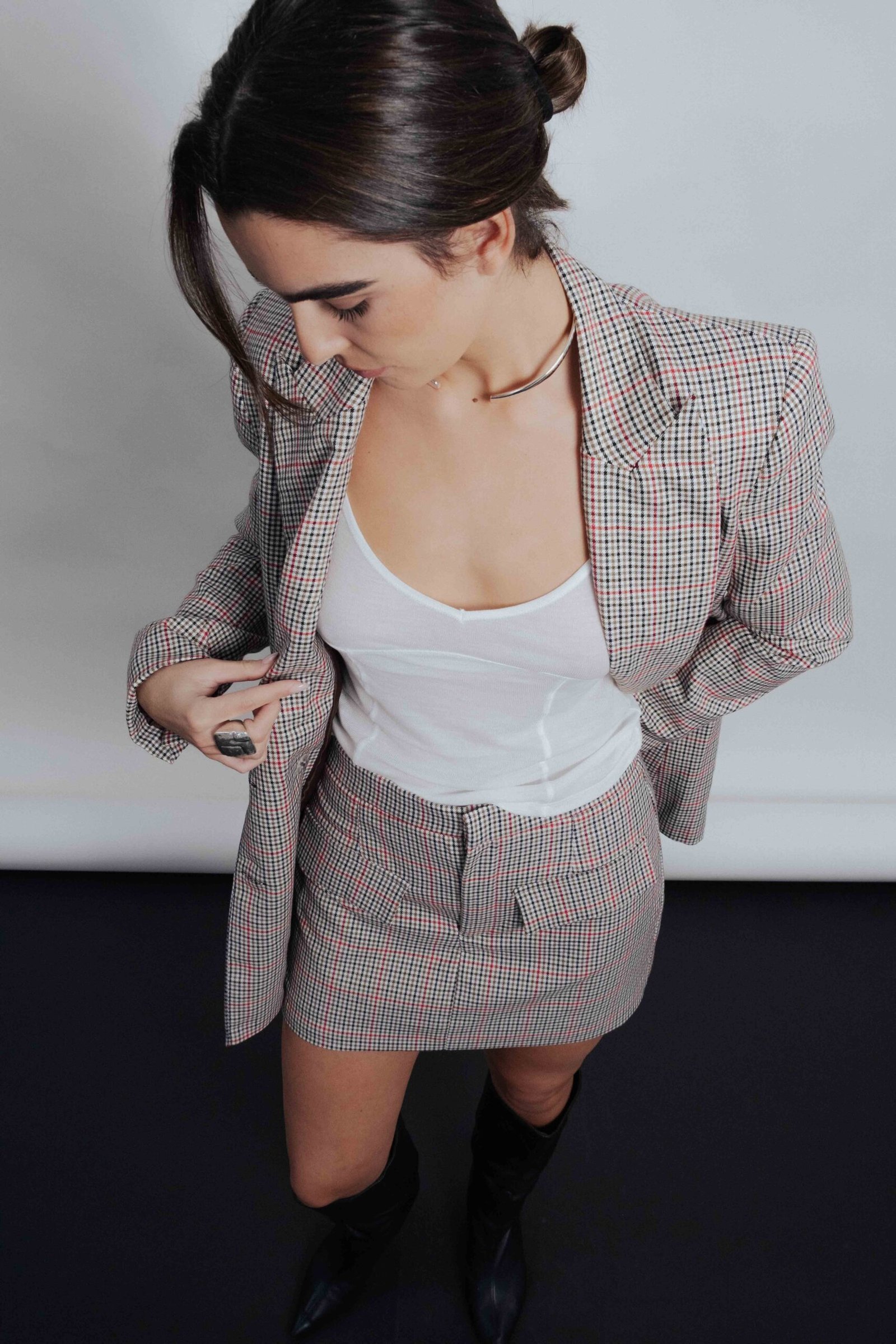Blazer marrón cruzada botones - Imagen 3