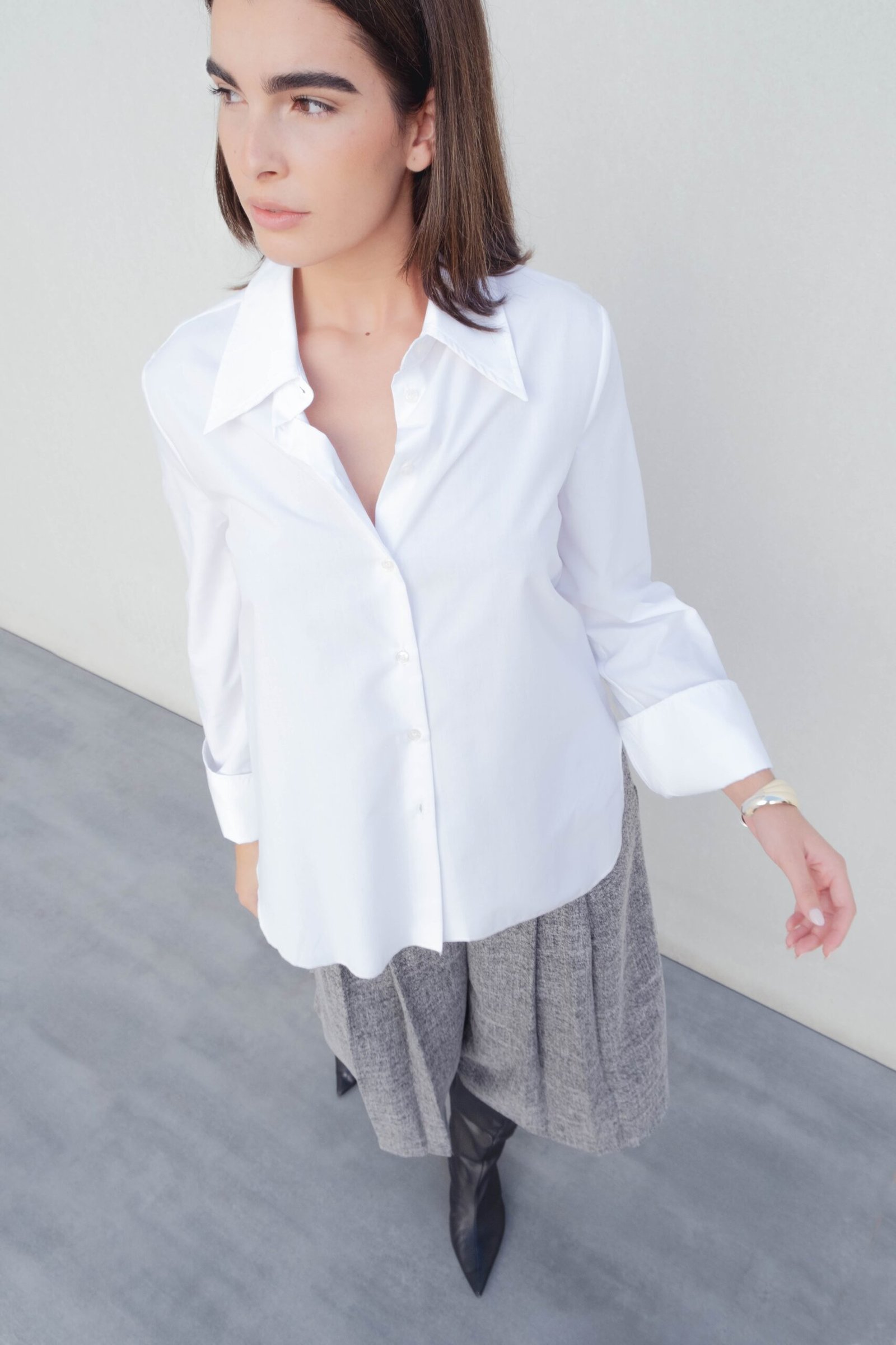 Camisa popelín color blanco