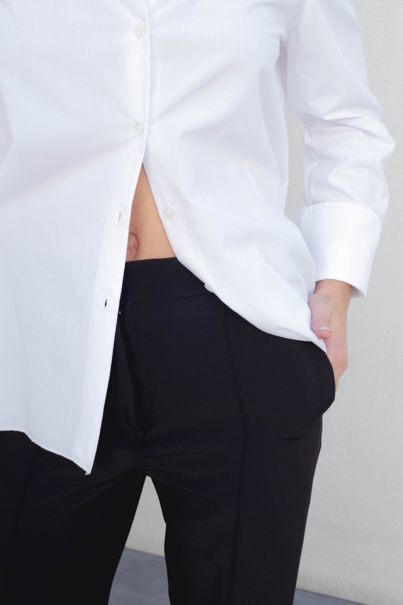 Pantalón botón plateado - Negro - Imagen 3