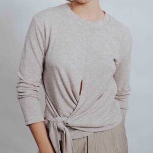 Camiseta con nudo - Beige