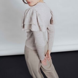 Camiseta con volantes - Beige