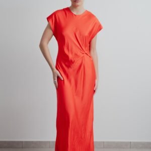 Vestido coral nudo delantero