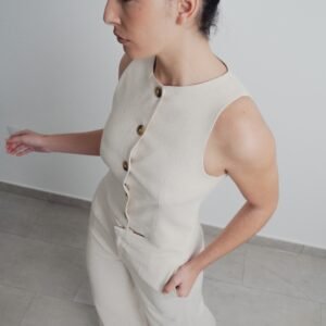 Chaleco botones - Beige
