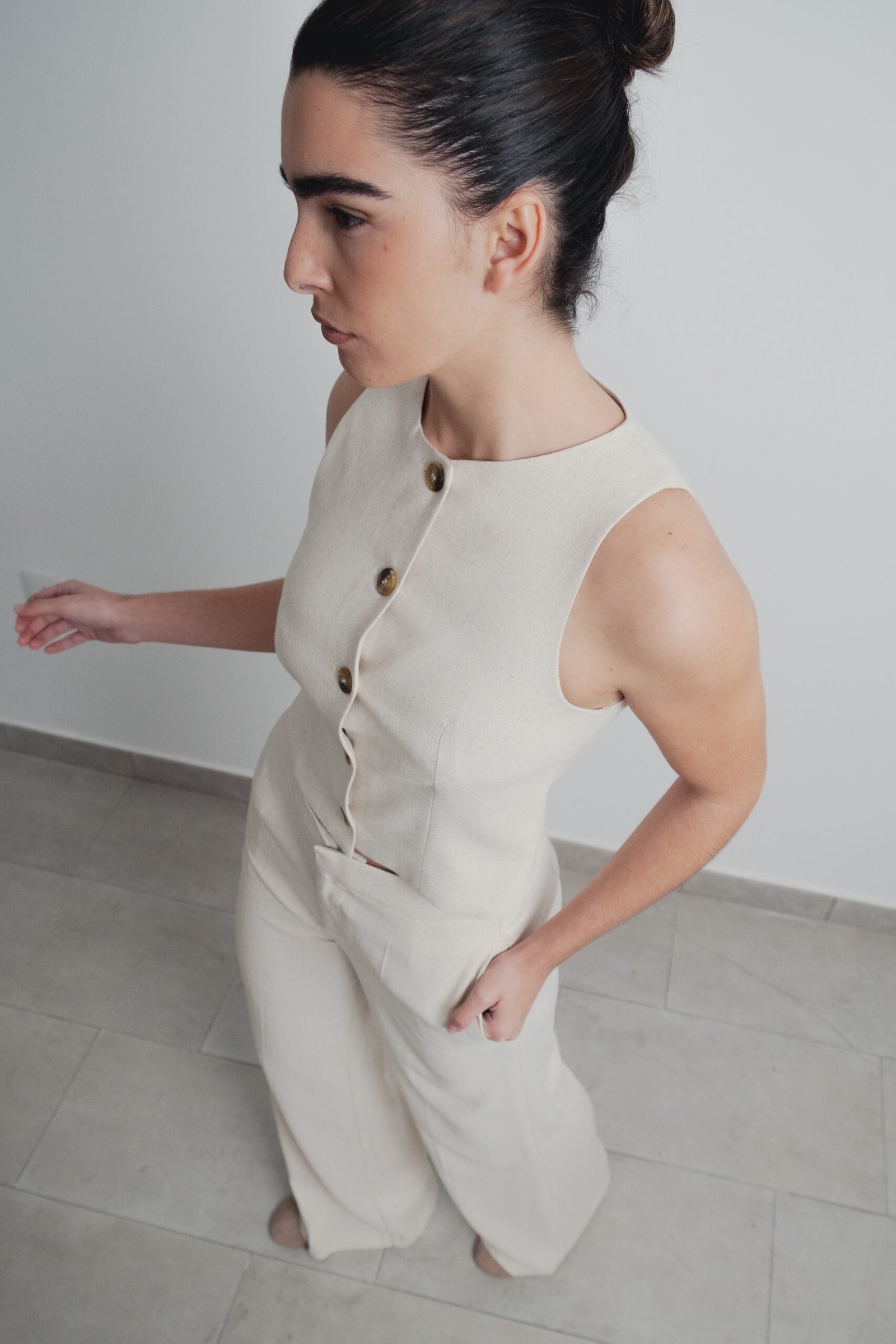 Chaleco botones - Beige