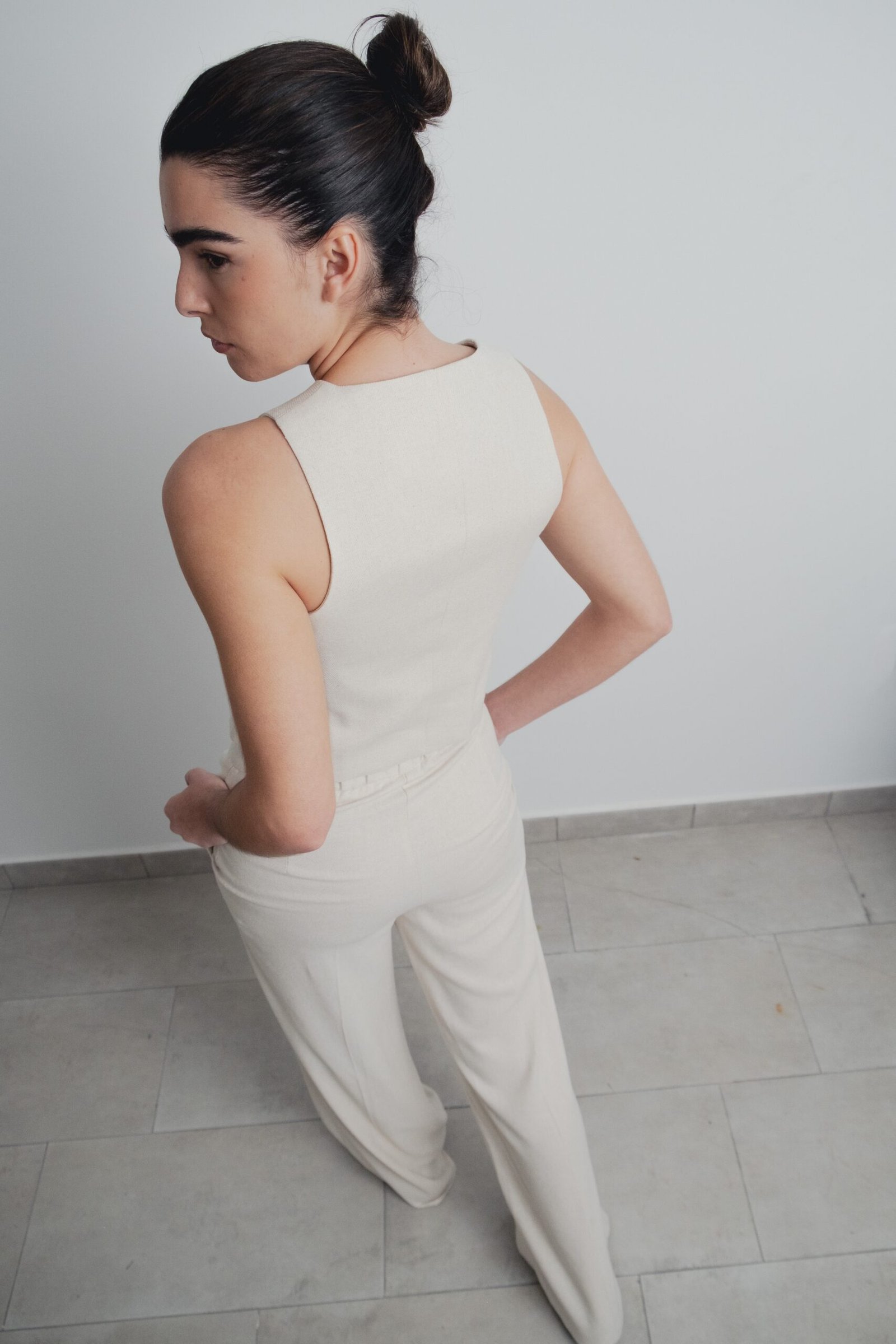 Chaleco botones - Beige - Imagen 5