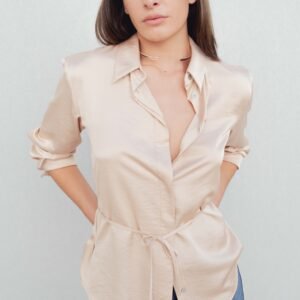 Camisa satinada - Beige