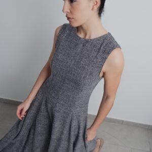 Vestido midi estructura - Negro