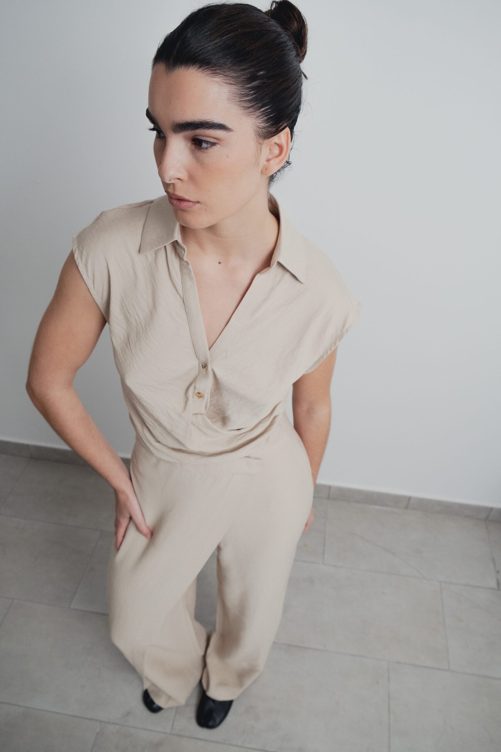 Pantalón fluido pareo - Beige - Imagen 2