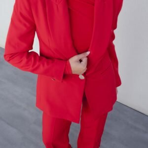 Blazer botón plateado - Rojo