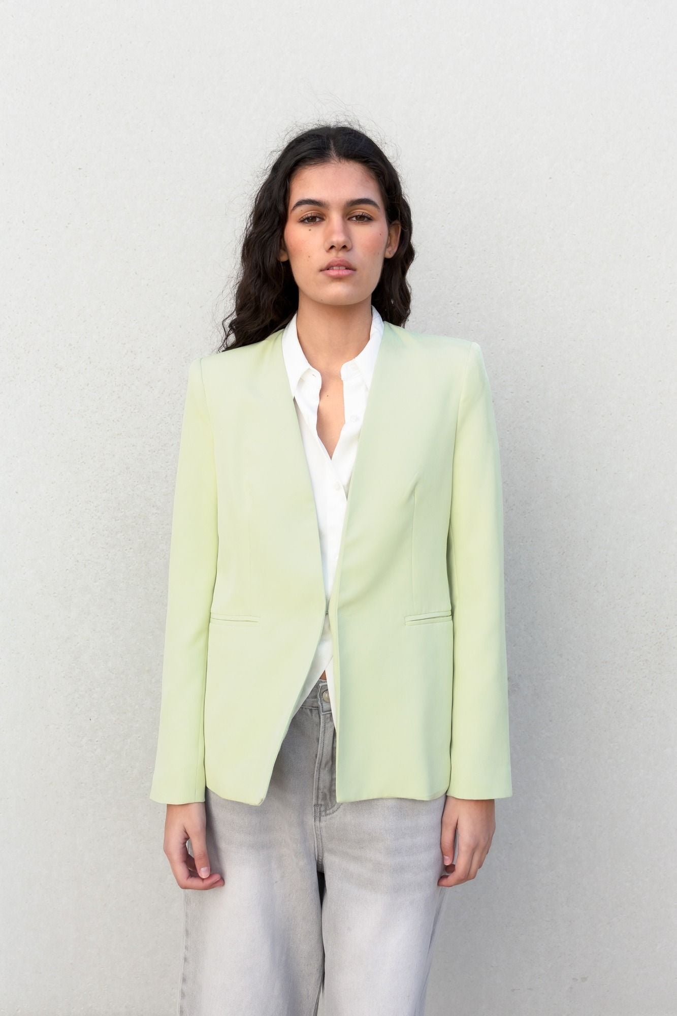 Blazer sin solapa - Verde