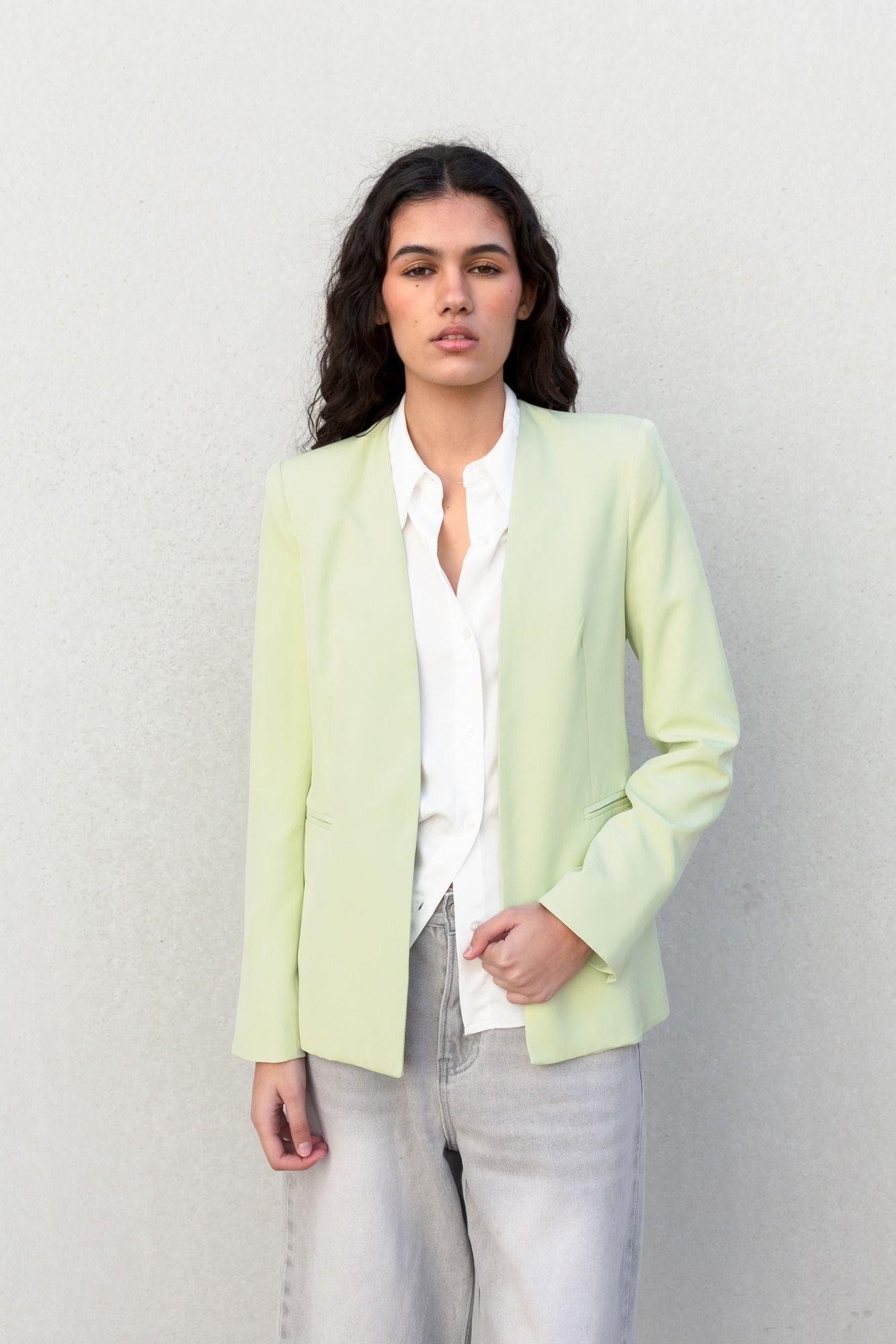 Blazer sin solapa - Verde - Imagen 3